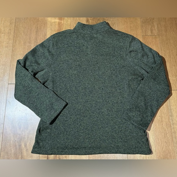 Woolrich Sweater Pullover Mens XL Green Heather 1/4 Snap Long Sleeve Pocket - Picture 2 of 5